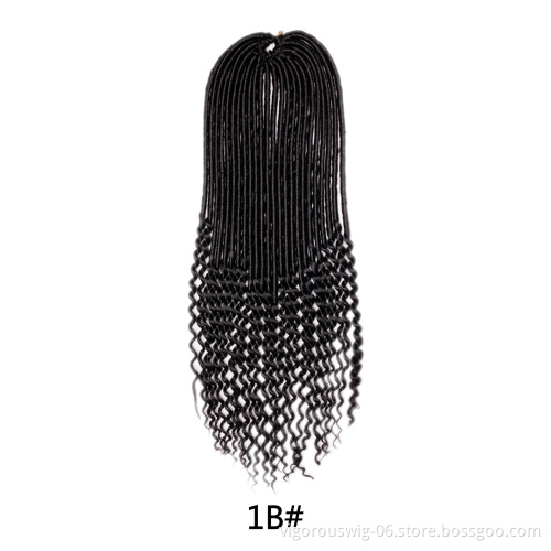 Goddess Locs Crochet Hair for Women 20 Inch Straight Faux Locs Crochet Braiding Hair With Curly Ends Soft Synthetic Extension